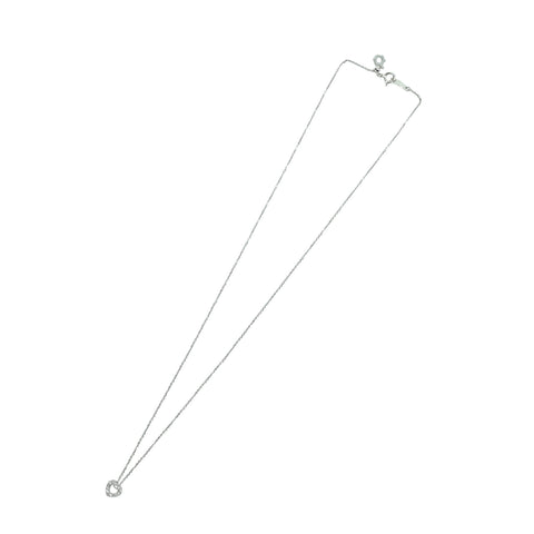 【中古】K18WG DIAMONDダイヤモンドペンダントネックレス D0.09ct 2.3g