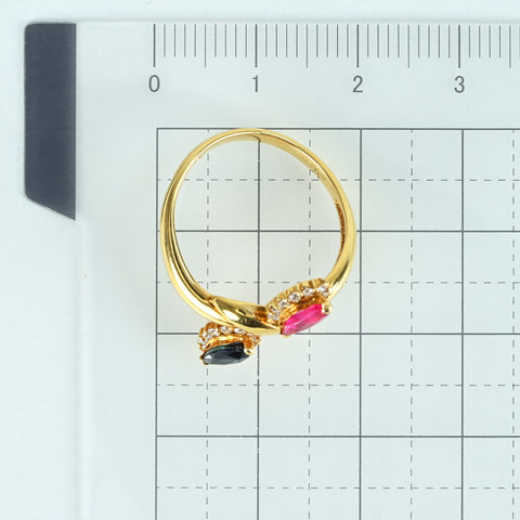 [Pre-owned] K18YG SAPPHIRE RUBY RING Sapphire/Ruby Ring D0.16ct 3.6g #12 