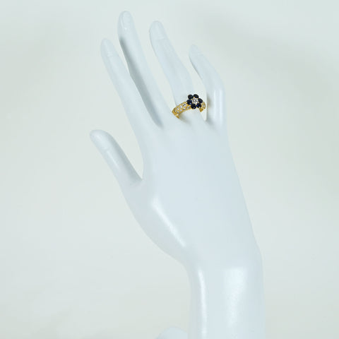 【中古】K18YG SAPPHIRE DIAMOND RING サファイア・ダイヤモンドリング 4.5g #14