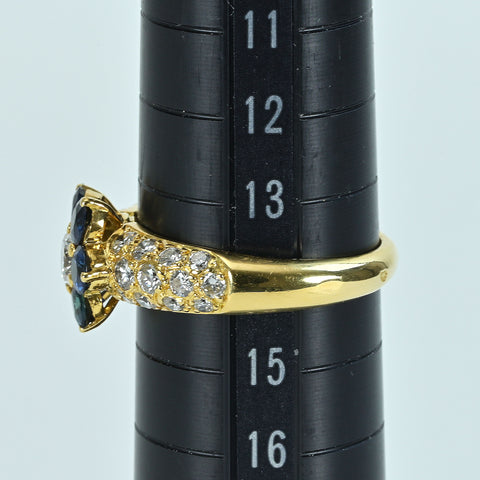 【中古】K18YG SAPPHIRE DIAMOND RING サファイア・ダイヤモンドリング 4.5g #14
