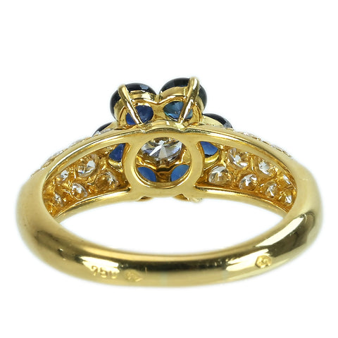 【中古】K18YG SAPPHIRE DIAMOND RING サファイア・ダイヤモンドリング 4.5g #14