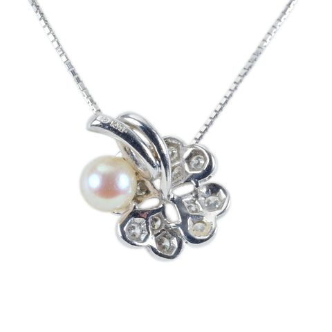 【中古】MIKIMOTOミキモト K18WG AKOYA PEARL NECKLACE アコヤパールペンダントネックレス P5.0mm 3.8g ONE PRICE