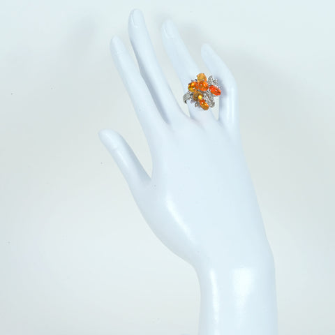 【中古】18KWG MEXICO OPALメキシコオパールリング ハンドメイド品 8.0g #9