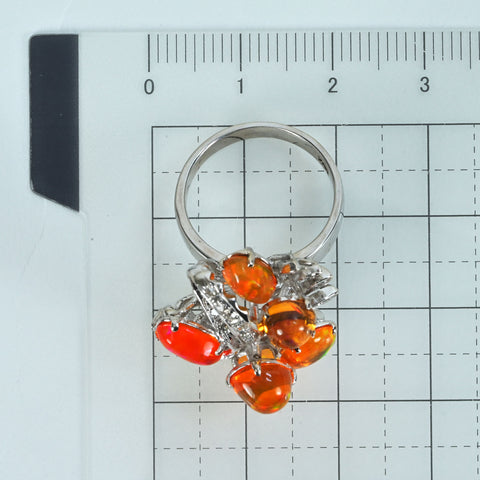 【中古】18KWG MEXICO OPALメキシコオパールリング ハンドメイド品 8.0g #9