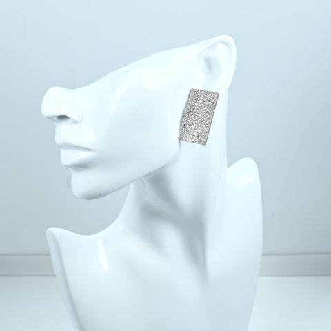 【中古】K18WG DIAMOND EARRINGS ダイヤモンドピアス兼用イヤリング D3.95ct NGL鑑別書 23.4g