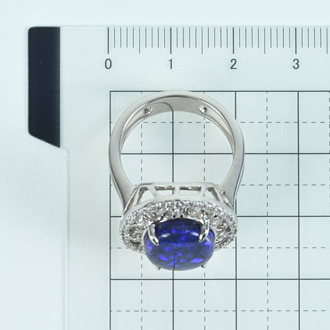 顔写真差し替え【中古】K18WG BLACK OPAL RING ブラックオパールリング BO5.80ct D0.59ct 9.4g #15