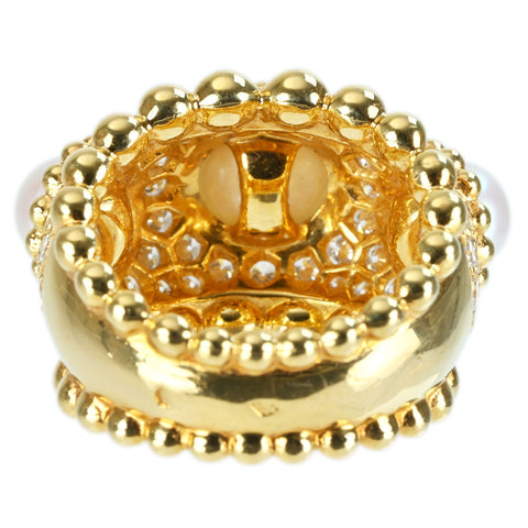 【中古】CHANELシャネル K18YG PEARL RING スリーボールリング 20.4g ONE PRICE #10.5