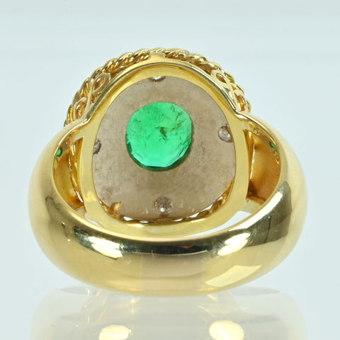 【中古】K18YG EMERALD エメラルドリング DIA 7.6g ＃13