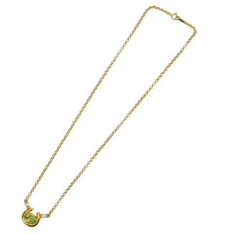 【中古】MIKIMOTO ミキモト K18YG PERIDOT NWCKLACE ペリドットペンダントネックレス P0.70ct 10.1g ONE PRICE