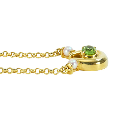 【中古】MIKIMOTO ミキモト K18YG PERIDOT NWCKLACE ペリドットペンダントネックレス P0.70ct 10.1g ONE PRICE