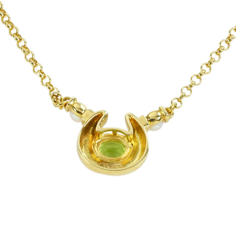 【中古】MIKIMOTO ミキモト K18YG PERIDOT NWCKLACE ペリドットペンダントネックレス P0.70ct 10.1g ONE PRICE