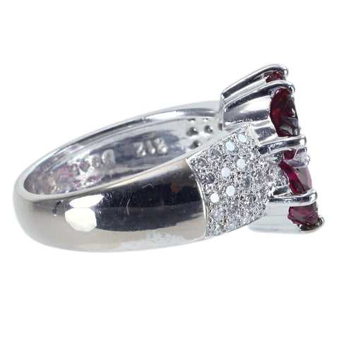 【中古】K18WG GARNET ガーネットリング G3.12ct D0.45ct 8.6g #12