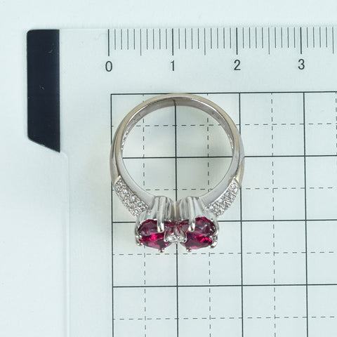 【中古】K18WG GARNET ガーネットリング G3.12ct D0.45ct 8.6g #12