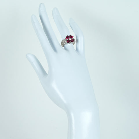 【中古】K18WG GARNET ガーネットリング G3.12ct D0.45ct 8.6g #12