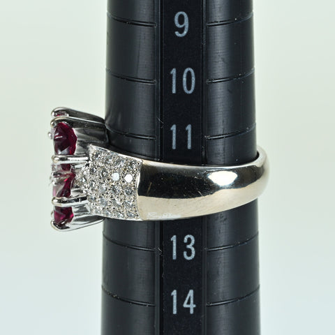 【中古】K18WG GARNET ガーネットリング G3.12ct D0.45ct 8.6g #12