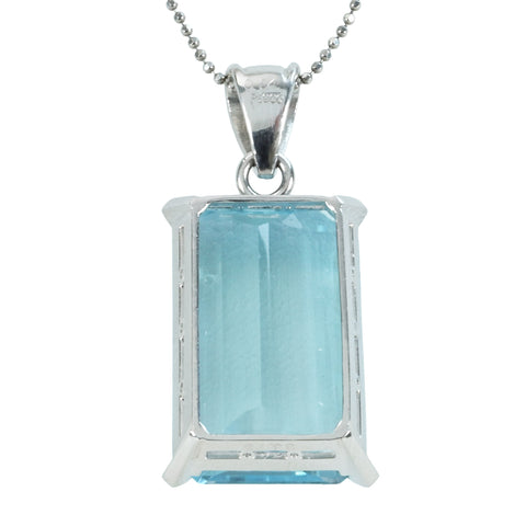 【中古】 PT850/PT900 TOPAZ ブルートパーズペンダントネックレス BT33.75ct D0.04ct 鑑別書 16.5g