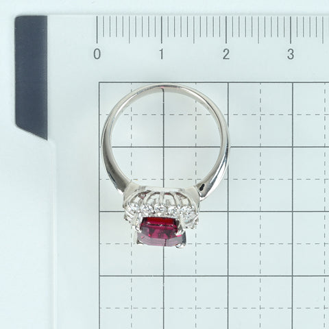 [Used] PT900 Garnet Ring, G3.33ct, D0.55ct, 7.5g, #12 