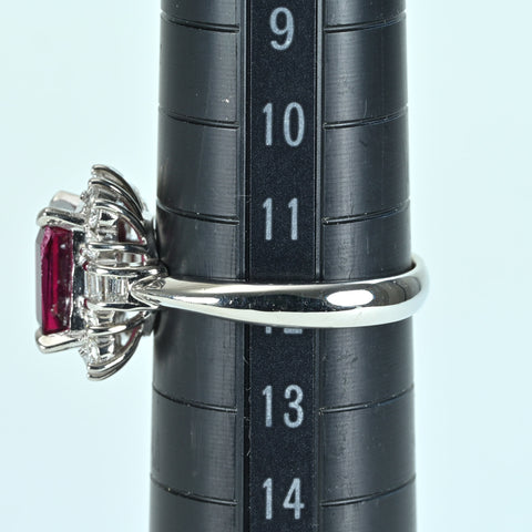 [Used] PT900 Garnet Ring, G3.33ct, D0.55ct, 7.5g, #12 