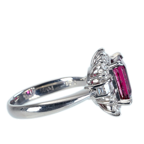 [Used] PT900 Garnet Ring, G3.33ct, D0.55ct, 7.5g, #12 