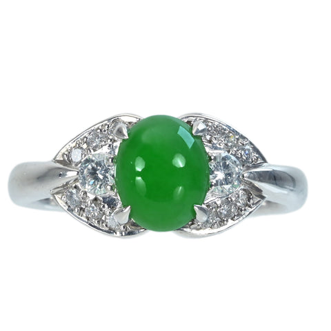【中古】PT900 JADEITE RING ヒスイリング J1.51ct D0.24ct 5.5g #10.5