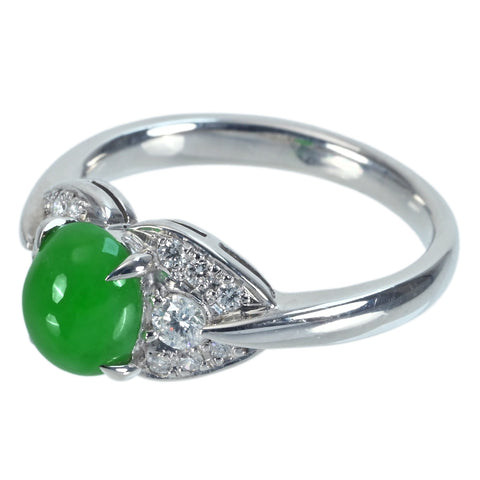 【中古】PT900 JADEITE RING ヒスイリング J1.51ct D0.24ct 5.5g #10.5