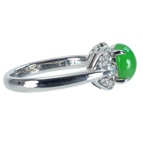 【中古】PT900 JADEITE RING ヒスイリング J1.51ct D0.24ct 5.5g #10.5