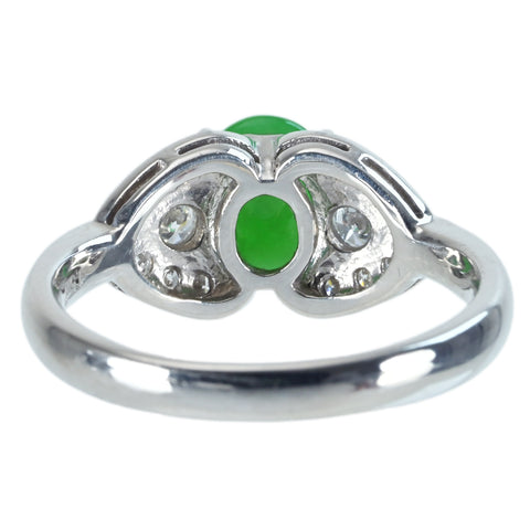 【中古】PT900 JADEITE RING ヒスイリング J1.51ct D0.24ct 5.5g #10.5