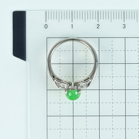 【中古】PT900 JADEITE RING ヒスイリング J1.51ct D0.24ct 5.5g #10.5