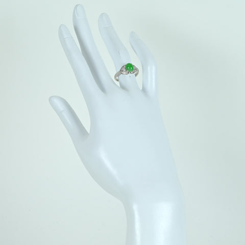 【中古】PT900 JADEITE RING ヒスイリング J1.51ct D0.24ct 5.5g #10.5