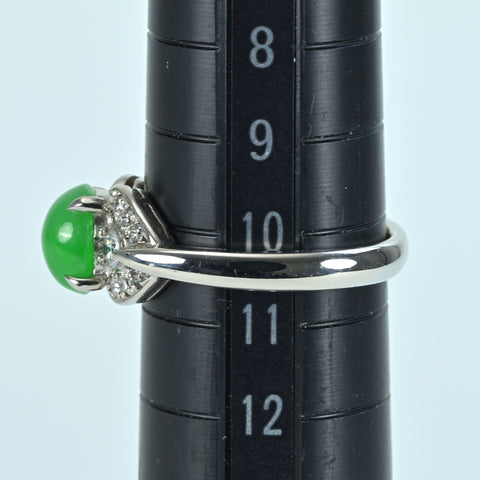 【中古】PT900 JADEITE RING ヒスイリング J1.51ct D0.24ct 5.5g #10.5