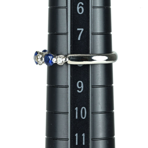 【中古】PT900 SAPPHIRE サファイアリング S0.37ct D0.30ct 3.4g #8