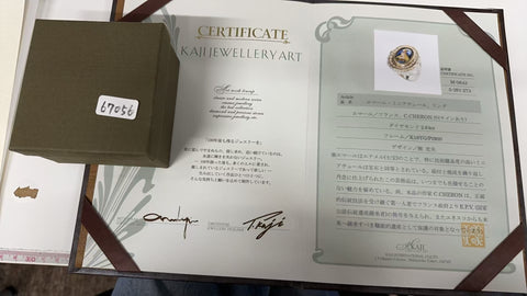 【中古】梶光夫 K18/PT900 エマーユ DIAMONDリング D2.64ct 16.8g #14.5 BOX/証明書 ONE PRICE　