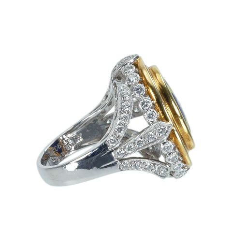 【中古】梶光夫 K18/PT900 エマーユ DIAMONDリング D2.64ct 16.8g #14.5 BOX/証明書 ONE PRICE　