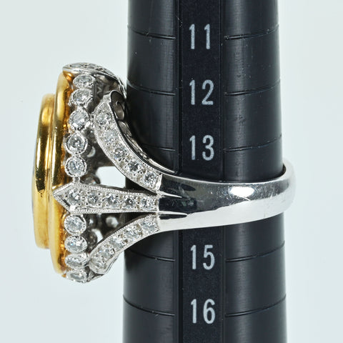 【中古】梶光夫 K18/PT900 エマーユ DIAMONDリング D2.64ct 16.8g #14.5 BOX/証明書 ONE PRICE　