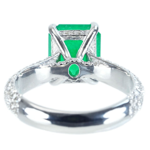 【中古】K18WG EMERALD RING エメラルドリング E2.71ct D0.72ct 6.9g #13.5