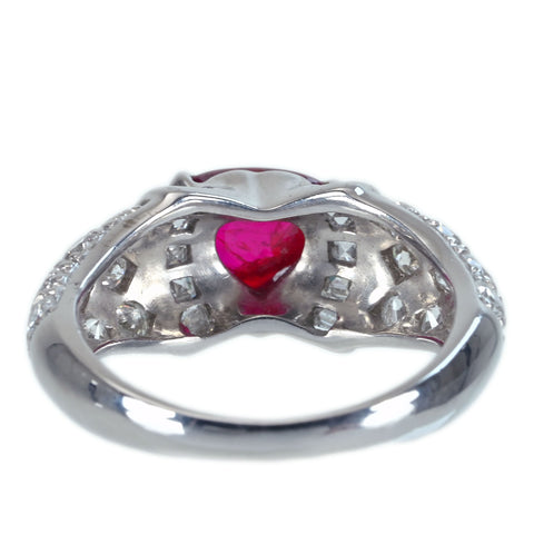 【中古】K18WG NO HEAT RUBY RING モザンビーク産 非加熱ルビーリング R1.30ct D0.48ct GRS鑑別書 5.7g #13
