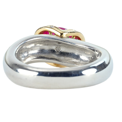 【中古】PT900/K18YG RUBYミャンマー産ルビーリング R1.58ct D0.54ct 日宝協 鑑別書 14.2g #12