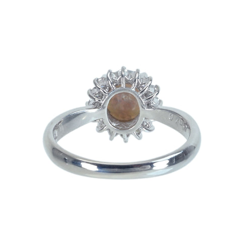 【中古】PT900 BLACK OPALブラックオパールリング BO0.70ct D0.25ct 5.1g #14