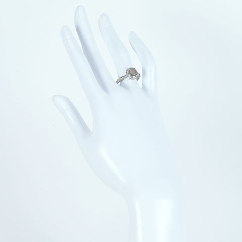 【中古】PT900 BLACK OPALブラックオパールリング BO0.70ct D0.25ct 5.1g #14