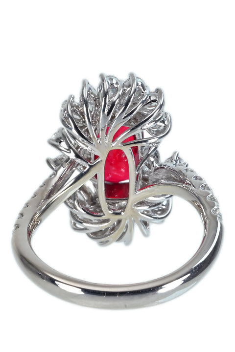 Pre-owned 18K White Gold Ruby Ring, Unheated Ruby from Mozambique, 2.00ct R, 1.49ct D, GRS Certificate, 6.4g, #13 