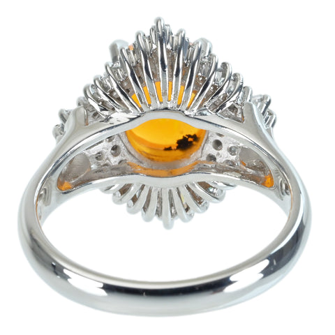 【中古】PT900 MEXICO OPALメキシコオパールリング OP2.05ct D0.66ct 9.4g #12