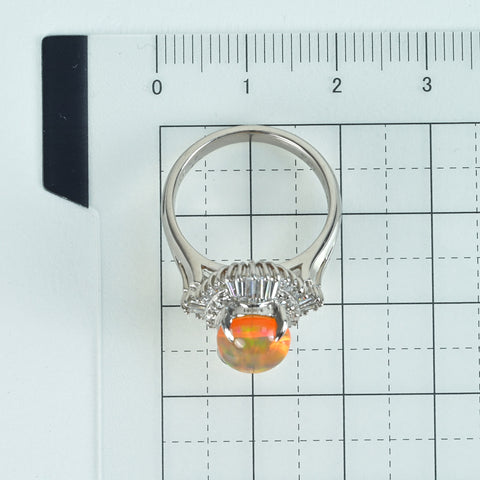 【中古】PT900 MEXICO OPALメキシコオパールリング OP2.05ct D0.66ct 9.4g #12