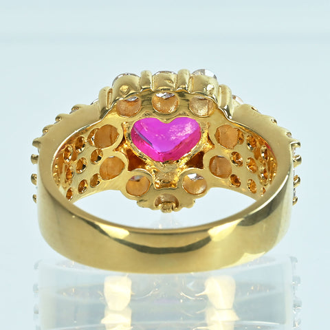 【中古】K18YG RUBYルビーリング R0.91ct D1.22ct 8.1g #11