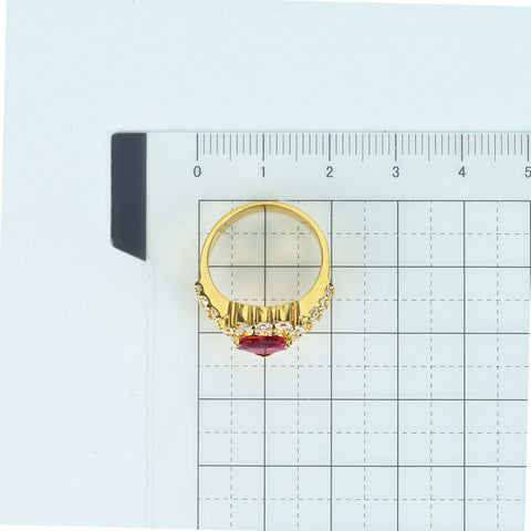 【中古】K18YG RUBYルビーリング R0.91ct D1.22ct 8.1g #11