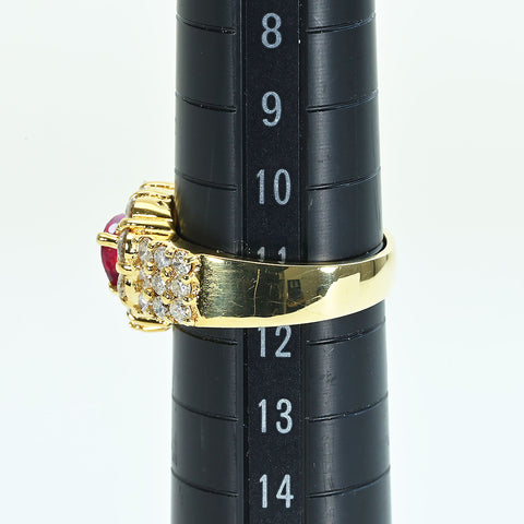 【中古】K18YG RUBYルビーリング R0.91ct D1.22ct 8.1g #11