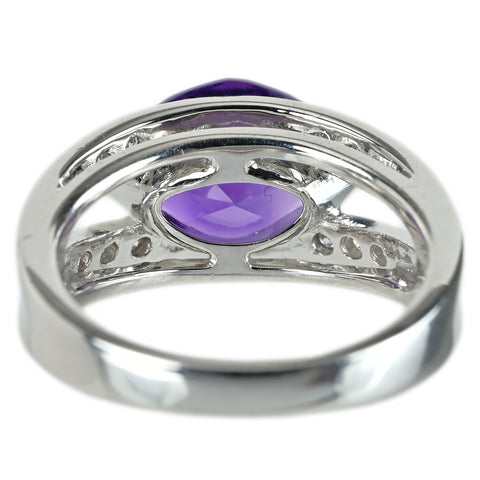 【中古】TASAKI タサキ K18WG AMETHYST アメジストリング D0.11ct 8.2g #12 ONE PRICE