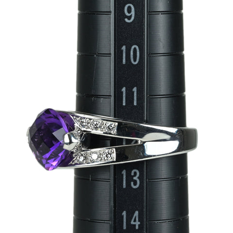 【中古】TASAKI タサキ K18WG AMETHYST アメジストリング D0.11ct 8.2g #12 ONE PRICE