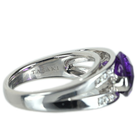 【中古】TASAKI タサキ K18WG AMETHYST アメジストリング D0.11ct 8.2g #12 ONE PRICE