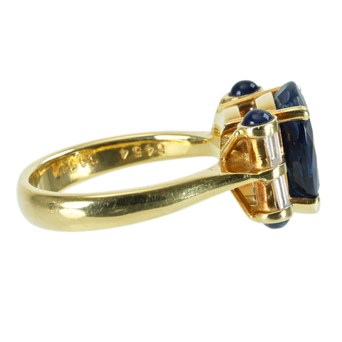 [Pre-owned] K18YG SAPPHIRE RING Sapphire ring S4.54ct S0.53ct D0.40ct 8.7g #13 