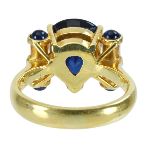 [Pre-owned] K18YG SAPPHIRE RING Sapphire ring S4.54ct S0.53ct D0.40ct 8.7g #13 